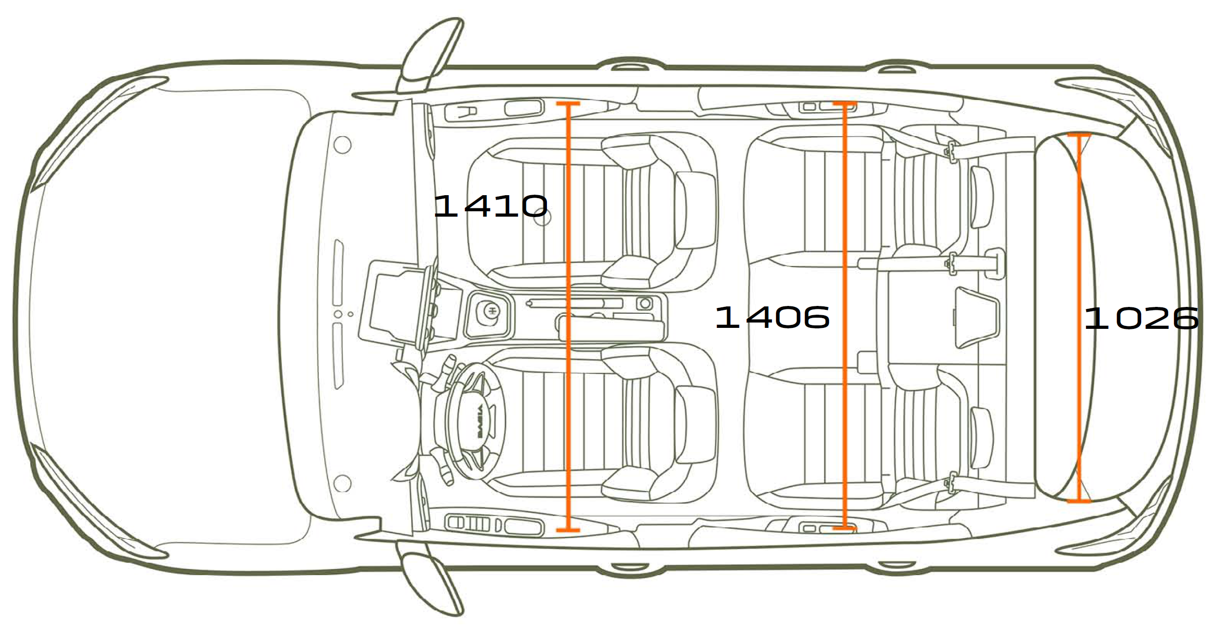 Vue de dessus de la Dacia Sandero Stepway